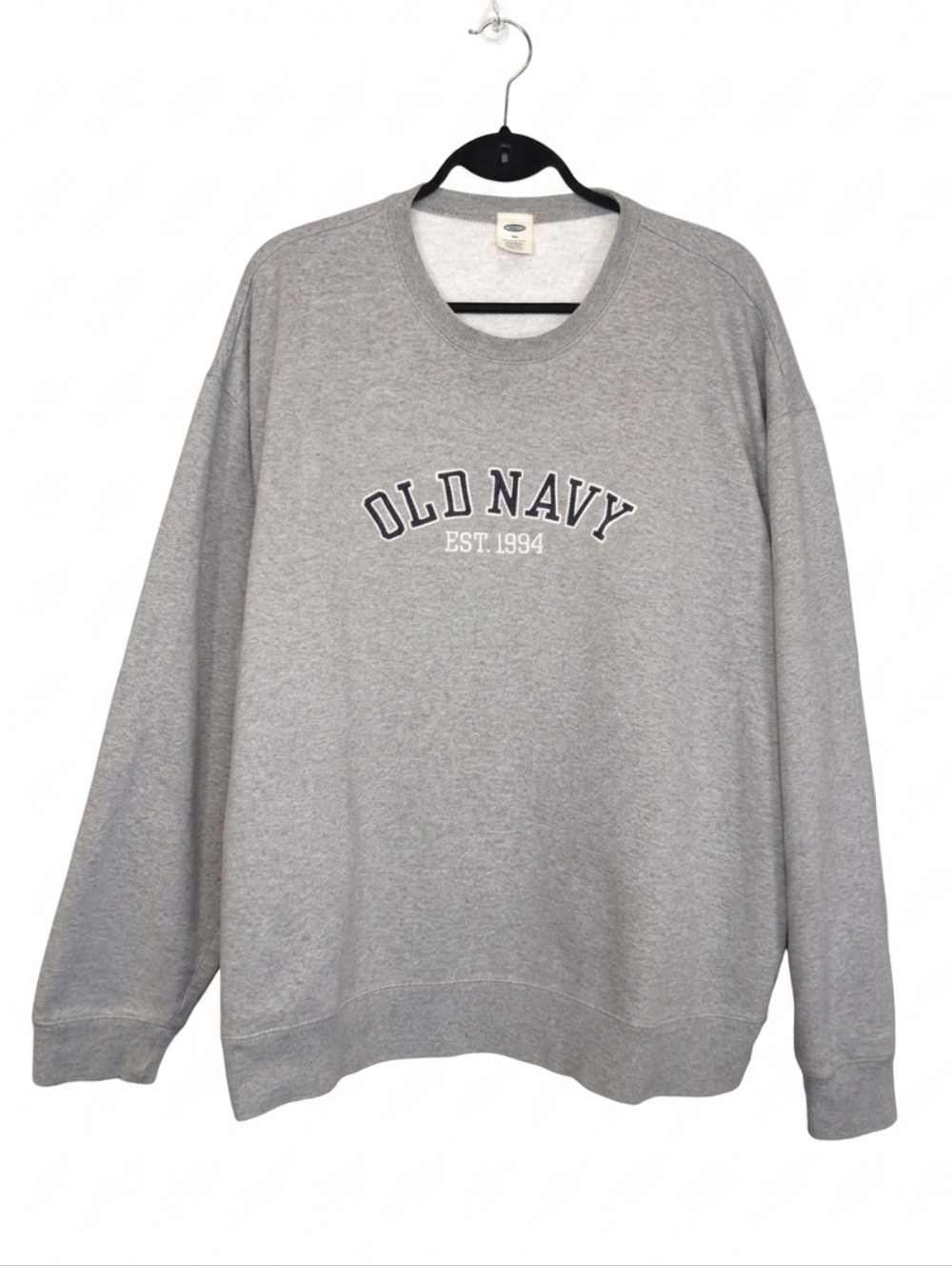 Old Navy Grey Logo Sweatshirt EST 1994 Heritage Fleece Crewneck Mens XXL